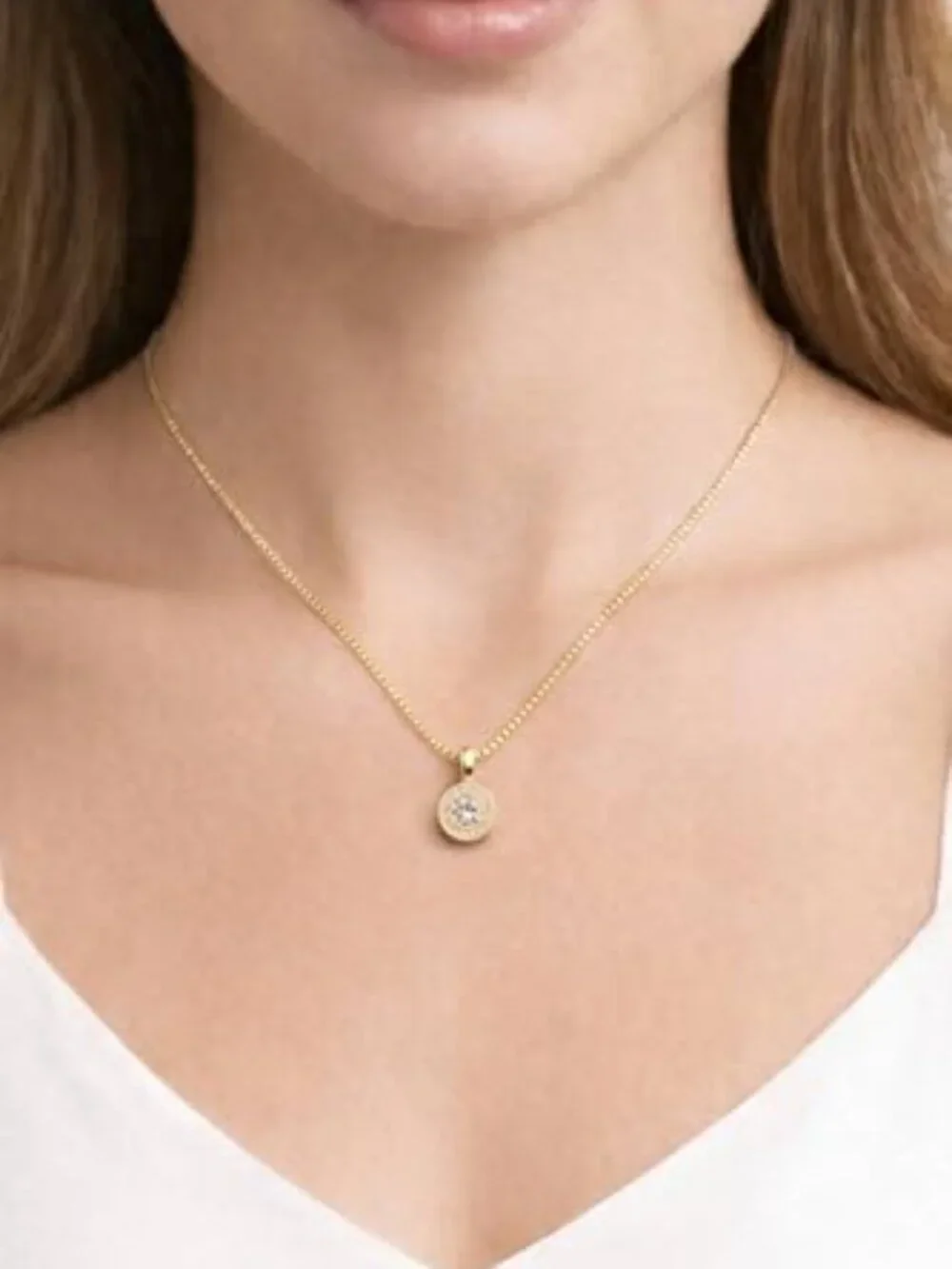 Exquisite 14K Gold Silver Cubic Zirconia Necklaces for Women Cubic Zirconia